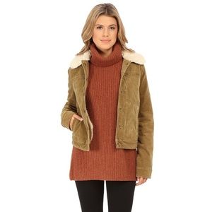 Free People Sherpa Trimmed Corduroy Jacket - sz M